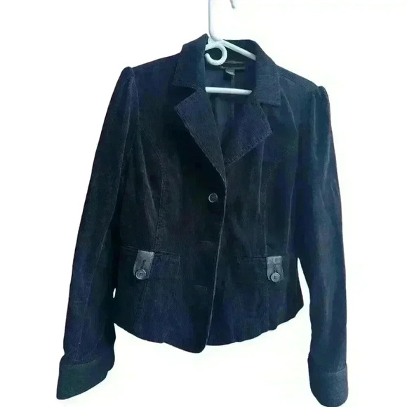 "INC" Int Concepts Women's Corduroy Jacket Black SizeL Excellent condition - Picture 1 of 3